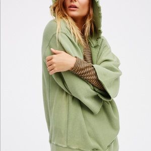 Free People soft green super cozy hoodie, Small